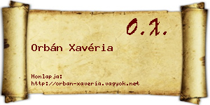 Orbán Xavéria névjegykártya